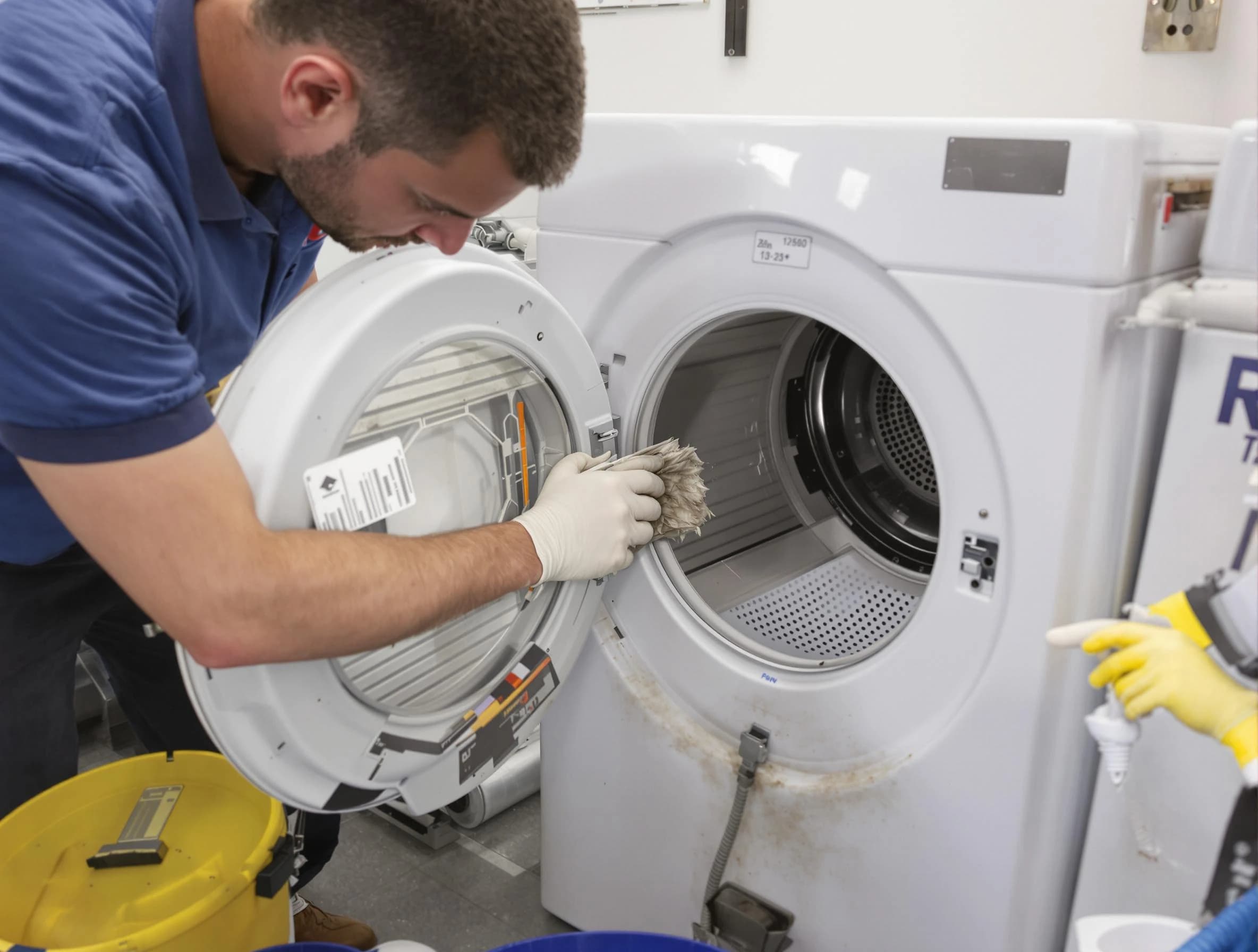 Jurupa Valley Dryer Vent Cleaning specialist performing detailed lint trap cleaning service in Jurupa Valley